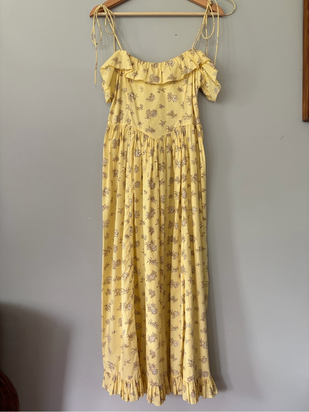 DOÊN Wendelin Dress Yellow Floral size Small